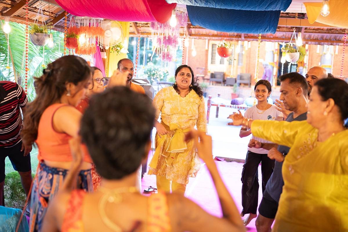 Family dancing at Kalapura